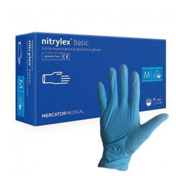 Перчатки нитриловые Mercator Medical, 100шт, голубые (L)