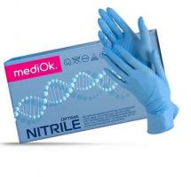 Перчатки нитриловые MediOk Optima, 50 пар, голубые (S)